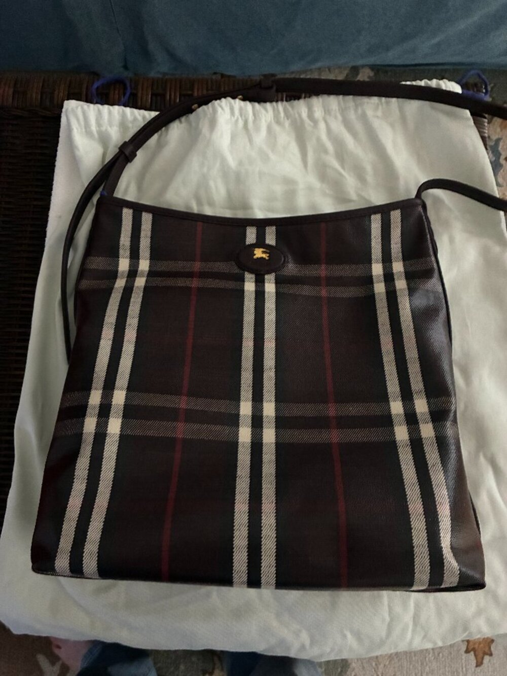 Burberry Highlands Shoulder Bag Mahogany-NWT-AUTHENTIC
